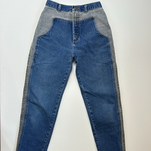 Helium Vintage 1980s Two Tone Denim Jeans - Picture 3 of 9